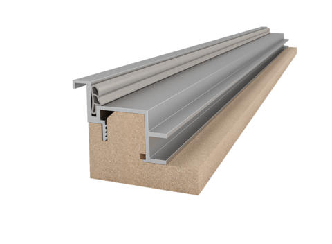 Коробка с уплотнителем Filomuro ALU Revers с врезкой под петли AGB Eclipse 3.0 / Armadillo U3D3000 и ответную планку, притвор 43мм, для полотна 2000-2300 мм (2,5шт.)