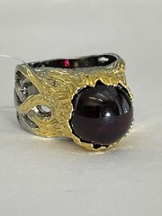 Некк-гранат (серебряное кольцо с позолотой)