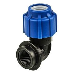 Угольник (отвод) компрессионный PN 16 для ПЭ Ду 40-1, обжимное-муфта