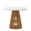 Alcaufar Круглый уличный стол из массива тикового дерева и белого цемента Ø 90 см