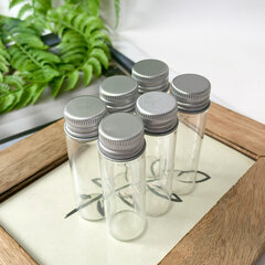 Баночки-бутылочки прозрачные, завинчивающиеся, 15 мл, 7*2,2*2,2 см, набор 6 штук