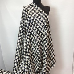 Ткань твид клетка  черно-белая 3128