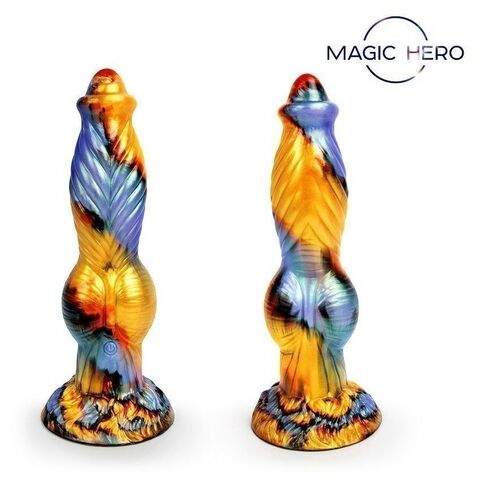 Разноцветный фантазийный вибромассажер - 26 см. - Bior toys MAGIC HERO MH-13020