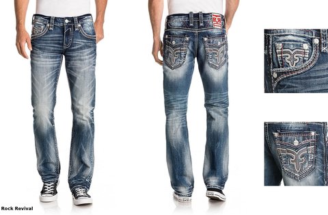Rock Revival | Джинсы мужские BURRO J202 STRAIGHT RP2396J202 перед и сзади