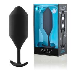 Чёрная пробка для ношения B-vibe Snug Plug 5 - 14 см. - 