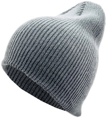 Шапка с отворотом вязаная Skully beanie long thick dark grey