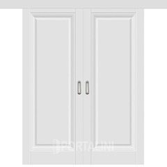 Купить Двустворчатая дверь купе эмаль VFD Barcelona 1 Polar белая глухая