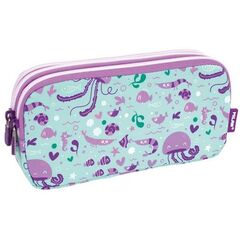 Penal \ Пенал \ Pencil bag 3-ZIPPER PENCIL CASE SEA