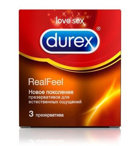 Презервативы Durex RealFeel для естественных ощущений - 3 шт. - Durex Durex RealFeel №3