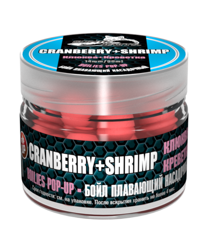 Бойлы насад. плав. Sonik Baits CRANBERRY-SHRIMP Fluo Pop-ups 14мм 90мл