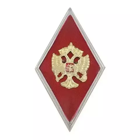 Знак Ромб Военное училище красный