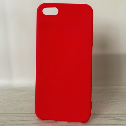 Силиконовый чехол Mat TPU матовый для iPhone 5, 5s, SE 2016 (Красный)