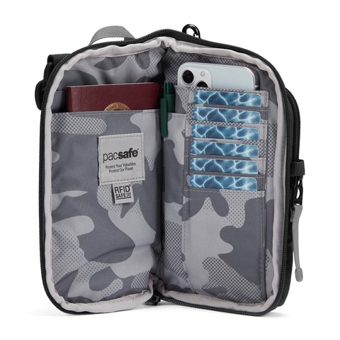 Картинка сумка городская Pacsafe GO Tech Crossbody черная смола - 7