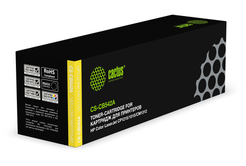 Картридж лазерный Cactus CS-CB542A CB542A желтый (1400стр.) для HP CLJ CP1215, 1515, CM1312