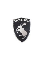 Наклейка Лось/Volvo щит черная объемная полиуретановая (шильдик Вольво 10х7 см)