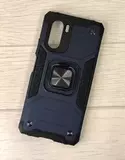 Противоударный чехол Strong Armour Case с кольцом для Xiaomi Poco F3, Mi 11i (Синий)