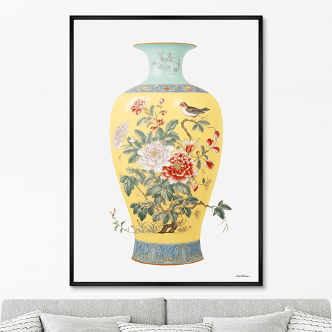 ArtNoMore - Репродукция картины на холсте China porcelain vase, light colors, No 2, 2024г.