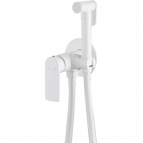 Смеситель ABBER Weiss Insel AF8025W с гигиеническим душем, белый