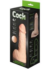 Телесный фаллоудлинитель с мошонкой Cock Next - 17 см. - 