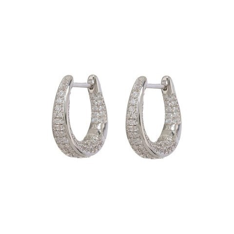 LUV AJ Серьги Pave Cuvee Hoops – Silver luv aj серьги pave stripe baby amalfi hoops – silver