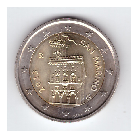 2 евро 2013 год. Сан-Марино. Биметалл AU
