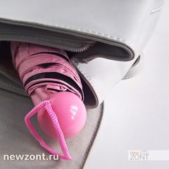 Компактный женский зонт капсула розовый с черным