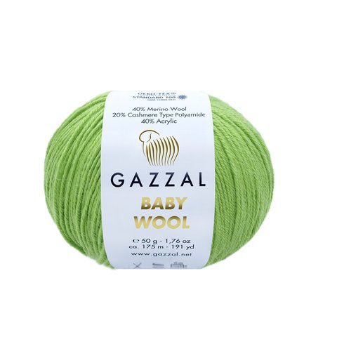 Пряжа Gazzal Baby Wool 821 салатовый
