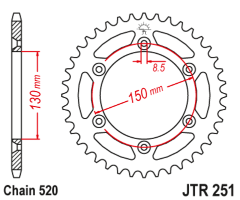 Звезда ведомая для мотоцикла RK B4001-53 (JTR251-53)