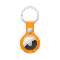 Кожаный брелок с заводным кольцом Apple Leather Key Ring для AirTag, California Poppy (Золотой апельсин)