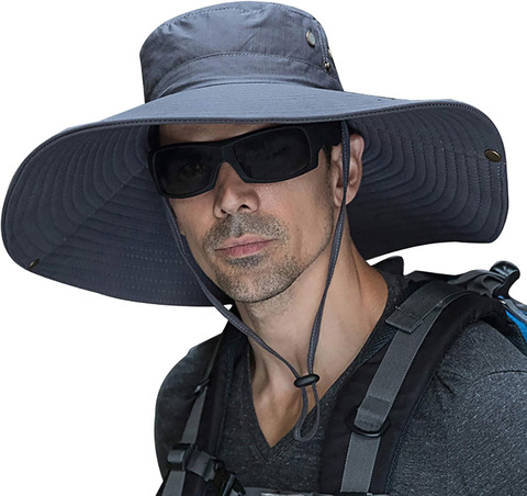 Картинка шляпа Skully Wear extra wide Brim grey - 1
