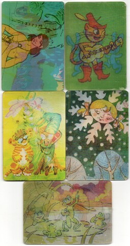 № 19 набор из 5 стерео Календариков. Мультфильмы СССР 1976 - 1988 гг.