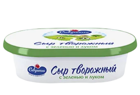 Сыр творожный Савушкин 60% 150г с Зеленью и Луком, шт