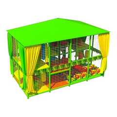 Детский игровой лабиринт с крышей «Волшебная поляна» 5,66×2,46×3,3 м