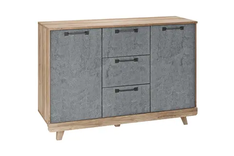 Комод Мегаполис КМ-15 дуб каньон / лофт графит М-18