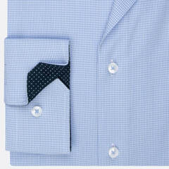 Сорочка Seidensticker Shaped Fit 01.253710-12 голубая в мелкую клеточку