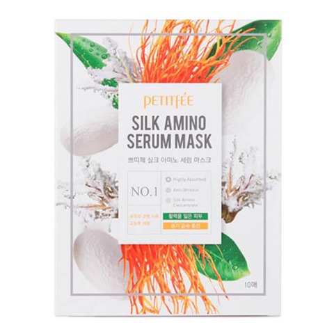 Petitfee Silk Amino Serum Mask - Тканевая маска для лица с протеинами шелка