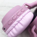 Наушники Bluetooth складные Hoco W27 Cat Ear с микрофоном, AUX, TF с подсветкой (Розовый)