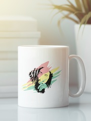 Кружка с рисунком Боб Марли (Bob Marley) белая 002
