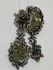 Симбирцит ( серьги из серебра)