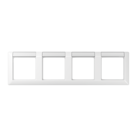 Рамка на 4 поста, с окошком для надписи горизонтальная. Цвет Белый. JUNG AS. AS5840NAWW