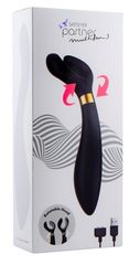 Чёрный вибромассажер для пар Satisfyer Partner Multifun 3 - 