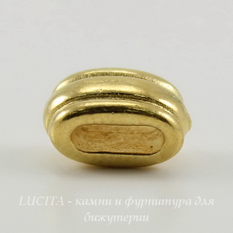 Бусина для шнура 6х2 мм TierraCast "Deco Barrel" 11х6х6 мм (цвет-золото) ()
