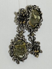 Симбирцит ( серьги из серебра)
