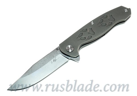 Cheburkov Wolf Damascus Folding Knife Best Russian Knives 