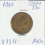 V1311 1964 Перу 20 сентаво сентавос центаво