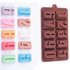 Форма силиконовая цифры в квадрате, высота 4-4.5см