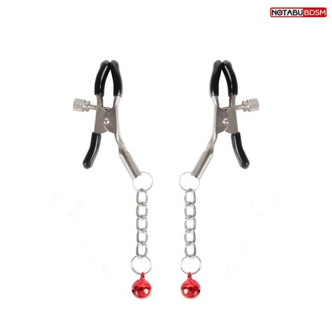 Серебристые зажимы на соски с шариками на цепочках - Notabu NOTABU NTB-80721