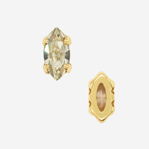 Кристалл Маркиз (Marquise Fancy Stone) в цапах, оттенок 