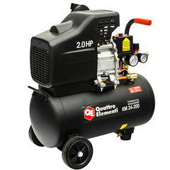 Компрессор поршневой масляный QUATTRO ELEMENTI KM 24-200 ( 200л/мин, 24л, 2л.с, 8 бар, 23кг) (Арт. 248-467)