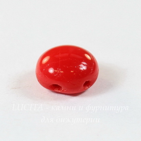 Бусина Candy Кабошон с 2 отверстиями, 8 мм, ярко-красная
